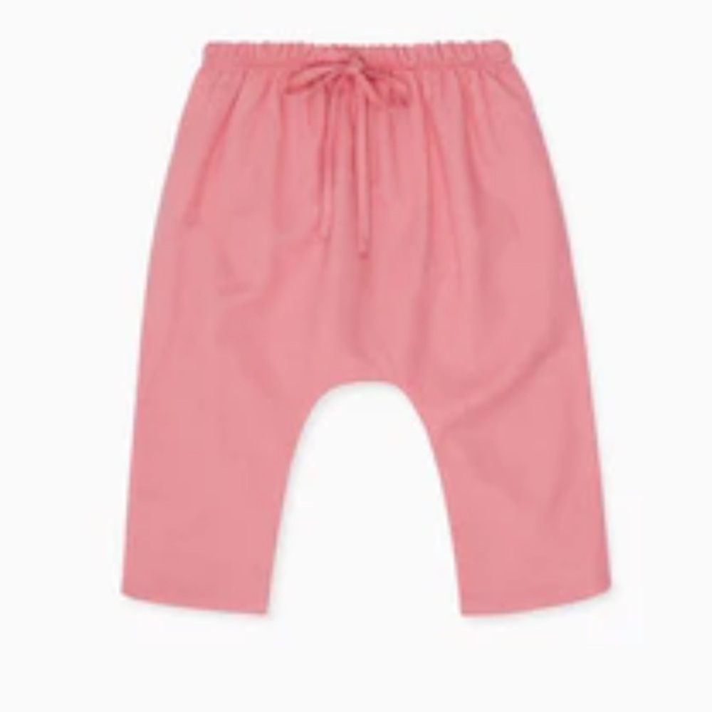 La Coqueta Dusty Pink Drawstring Linen Pants 12 Months